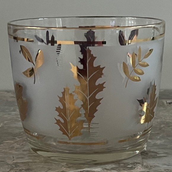 Beautiful Libbey 'Golden Foliage' Ice Bucket - Picture 2 of 7